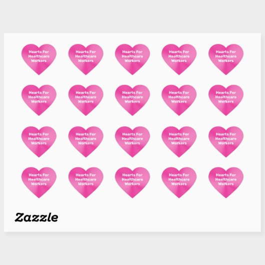 Gezondheidswerkers Roze metaal Hart Sticker (Vel)