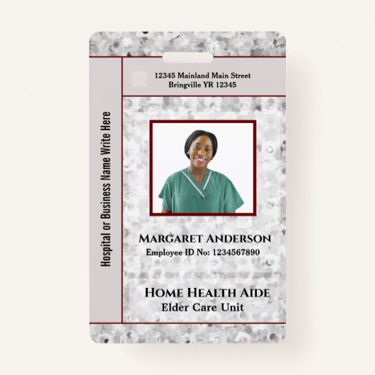 Gezondheidsziekenhuiswerker Identificatie Aangepas Badge (Voorkant)
