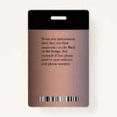 Gezondheidsziekenhuiswerkersidentiteitskaart Badge (Achterkant)