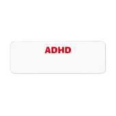 Gezondheidszorg ADHD ADD Etiket (Voorkant)