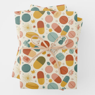 Gezondheidszorg & Apotheek Boho Earth Tone Capsule Inpakpapier Vel