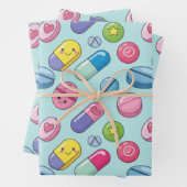 Gezondheidszorg & Apotheek Kleurrijke Grappige Cap Inpakpapier Vel (In situ)