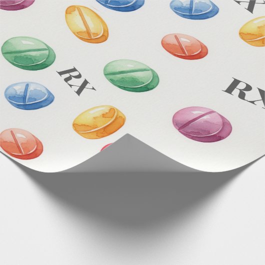 Gezondheidszorg & Apotheek Kleurrijke RX Pillen Cadeaupapier (Hoek)