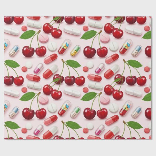 Gezondheidszorg & Apotheek Roze Kersen Capsule Cadeaupapier (Vlak)