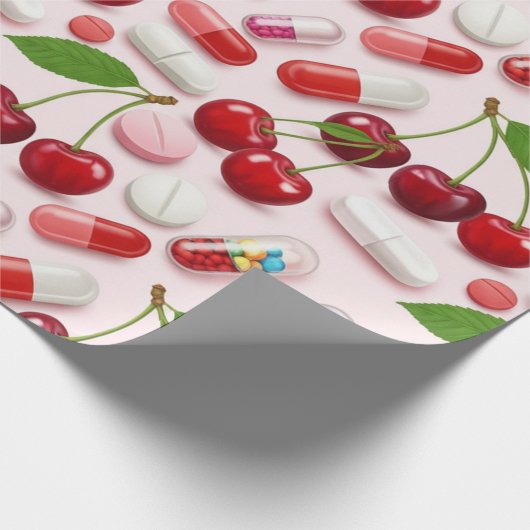 Gezondheidszorg & Apotheek Roze Kersen Capsule Cadeaupapier (Hoek)