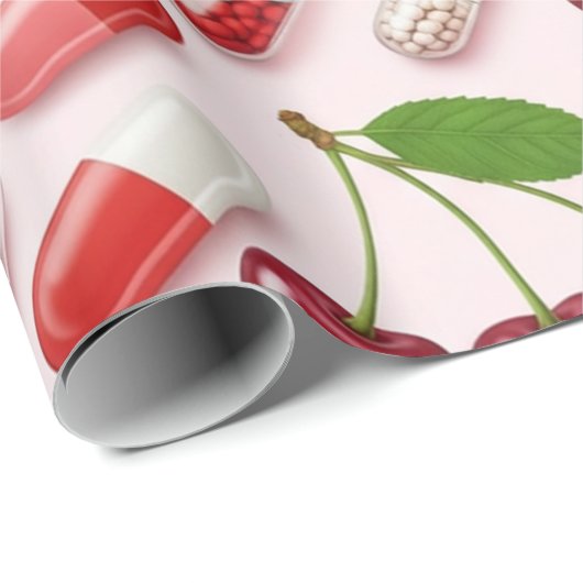 Gezondheidszorg & Apotheek Roze Kersen Capsule Cadeaupapier (Rol Hoek)