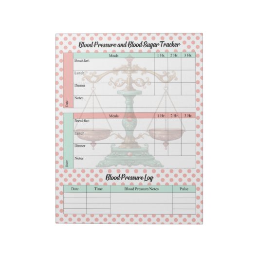  gezondheidszorg bloedsuiker en bloeddruk notitieblok (Linkerzijde)
