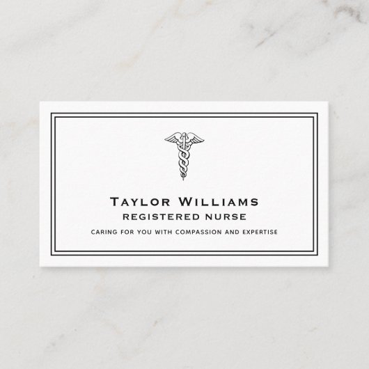 Gezondheidszorg CNA Verpleegarts Cardioloog Caduce Visitekaartje (Voorkant)