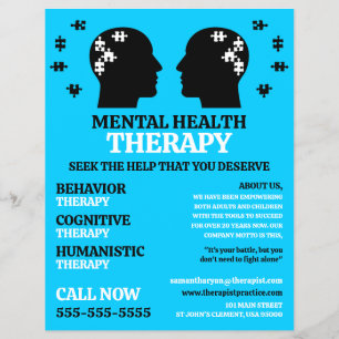 Gezondheidszorg Design, Psychotherapeut, Therapie Flyer