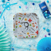 Gezondheidszorg feest papieren bordje (Feest)