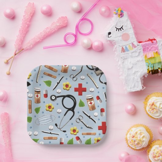 Gezondheidszorg feest papieren bordje (Feest)