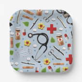 Gezondheidszorg feest papieren bordje (Voorkant)