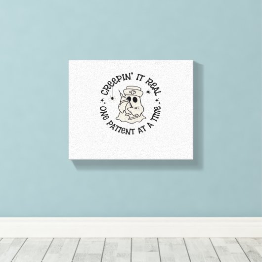 Gezondheidszorg Halloween, Creeping It Real One Pa Canvas Afdruk (Insitu (Houten vloer))