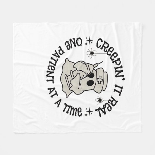 Gezondheidszorg Halloween, Creeping It Real One Pa Fleece Deken (Voorkant (Horizontaal))