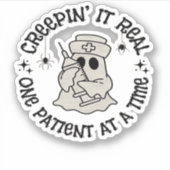 Gezondheidszorg Halloween, Creeping It Real One Pa Sticker (Voorkant)
