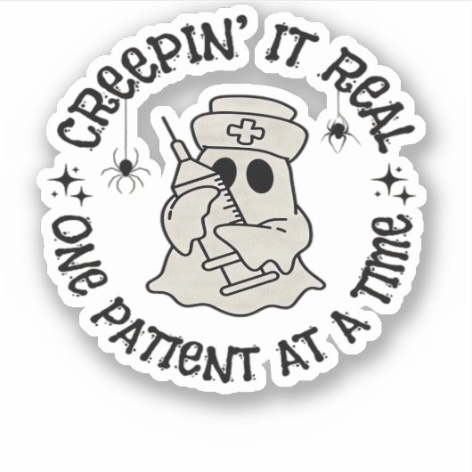 Gezondheidszorg Halloween, Creeping It Real One Pa Sticker (Voorkant)