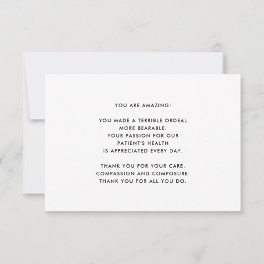 Gezondheidszorg Held Levens redden Stethoscoop Ver Bedankkaart (Achterkant)