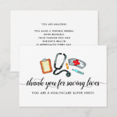 Gezondheidszorg Held Levens redden Stethoscoop Ver Bedankkaart (Voorkant / Achterkant)
