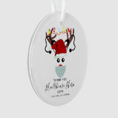Gezondheidszorg Hero Kerstmis 2020 rendier in mask Ornament (voorkant)