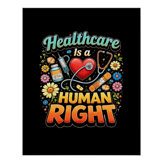 Gezondheidszorg is een mensenrecht perfect poster (Voorkant)