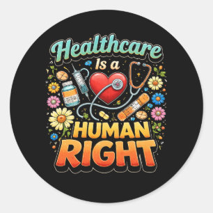 Gezondheidszorg is een mensenrecht ronde sticker