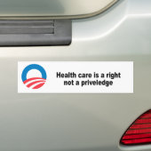 Gezondheidszorg is een recht en geen priveledge bumpersticker (Op auto)