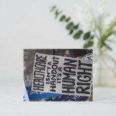 Gezondheidszorg is geen handout Briefkaart (Staand voorkant)