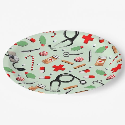 Gezondheidszorg Kerstfeest Papieren Bordje (Gekanteld)