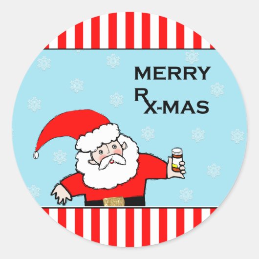 Gezondheidszorg Kerstvakantie Ronde Sticker (Voorkant)