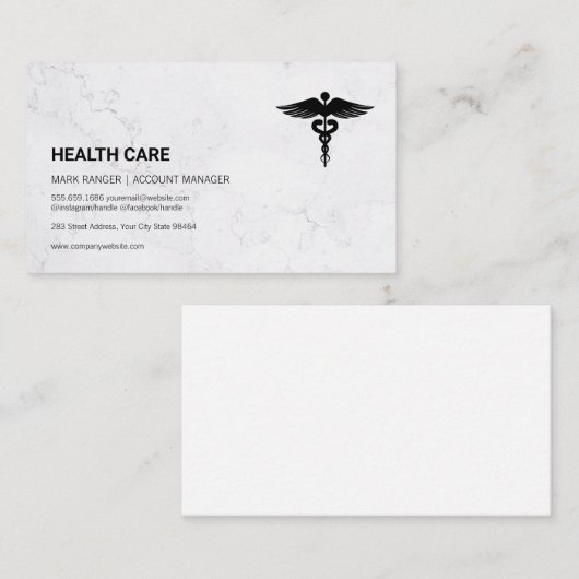 gezondheidszorg | Medisch symbool Afsprakenkaartje (Voorkant / Achterkant)