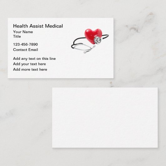Gezondheidszorg Medische hart Visitekaartjes (Voorkant / Achterkant)