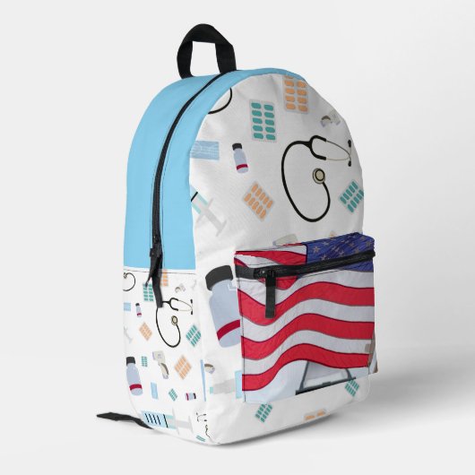 Gezondheidszorg US Vlag Medische Rugzak (Achterkant Hoek Links)