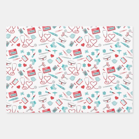 Gezondheidszorg voor verpleegkundigen inpakpapier vel (Voorkant 3)