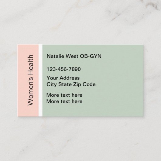 Gezondheidszorg voor vrouwen OB-GYN Medical Visitekaartje (Voorkant)