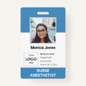 Gezondheidszorg Werknemer Foto ID Blauw Badge (Voorkant)