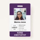 Gezondheidszorg Werknemer Foto ID Paars Badge (Voorkant)