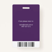 Gezondheidszorg Werknemer Foto ID Paars Badge (Achterkant)