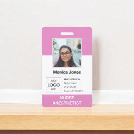 Gezondheidszorg Werknemer Foto ID Roze badge