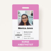 Gezondheidszorg Werknemer Foto ID Roze badge (Voorkant)
