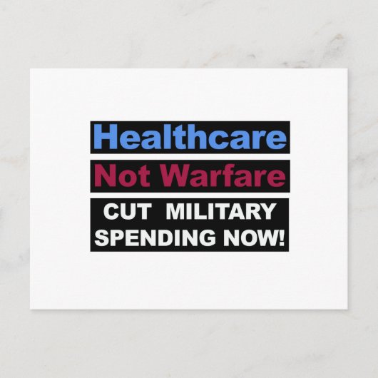 Gezondheidszorg zonder oorlogvoering briefkaart (Voorkant)