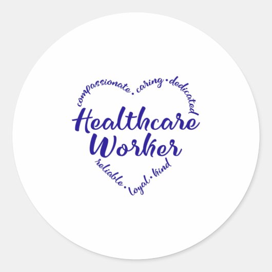 Gezondheidszorgmedewerker, gezondheidszorgmedewerk ronde sticker (Voorkant)