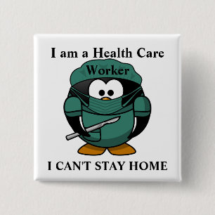 Gezondheidszorgwerkers Vierkante Button 5,1 Cm