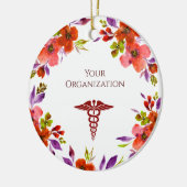 Gezondheidszorgziekenhuis Custom Floral Keramisch Ornament (Links)