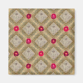 Gezoomd Roos-, wijnstok- en fruitpatroon Magneet (Voorkant)