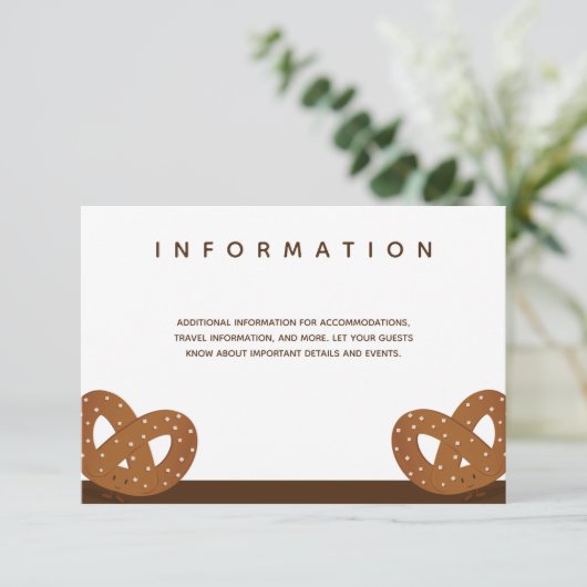 Gezouten krakelingen Bruiloft Wit Bruin Info Informatiekaartje (Staand voorkant)