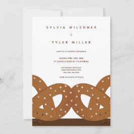 Gezouten krakelingen Bruiloft Wit Bruin Verticaal Kaart