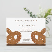 Gezouten krakelingen Illustratie Bruiloft Wit Brui Kaart (Staand voorkant)