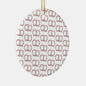 Gezouten Pretzel Twist Patroon Roze Keramisch Ornament (Rechts)