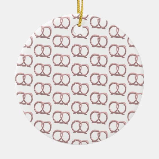 Gezouten Pretzel Twist Patroon Roze Keramisch Ornament (Voorkant)