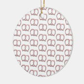Gezouten Pretzel Twist Patroon Roze Keramisch Ornament (Links)